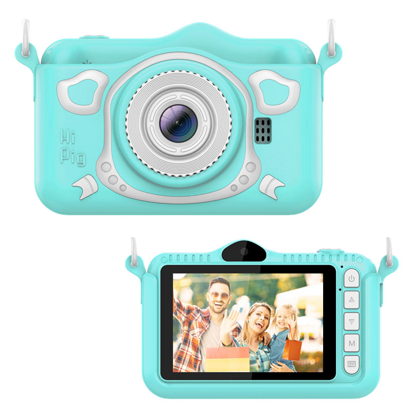 Fotocamera digitale per bambini schermo HD da 3.5 pollici anteriore e posteriore doppia fotocamera per bambini foto Video giocattolo fotocamera regalo di compleanno per ragazzi ragazze: Blue / With 16GB SD Card