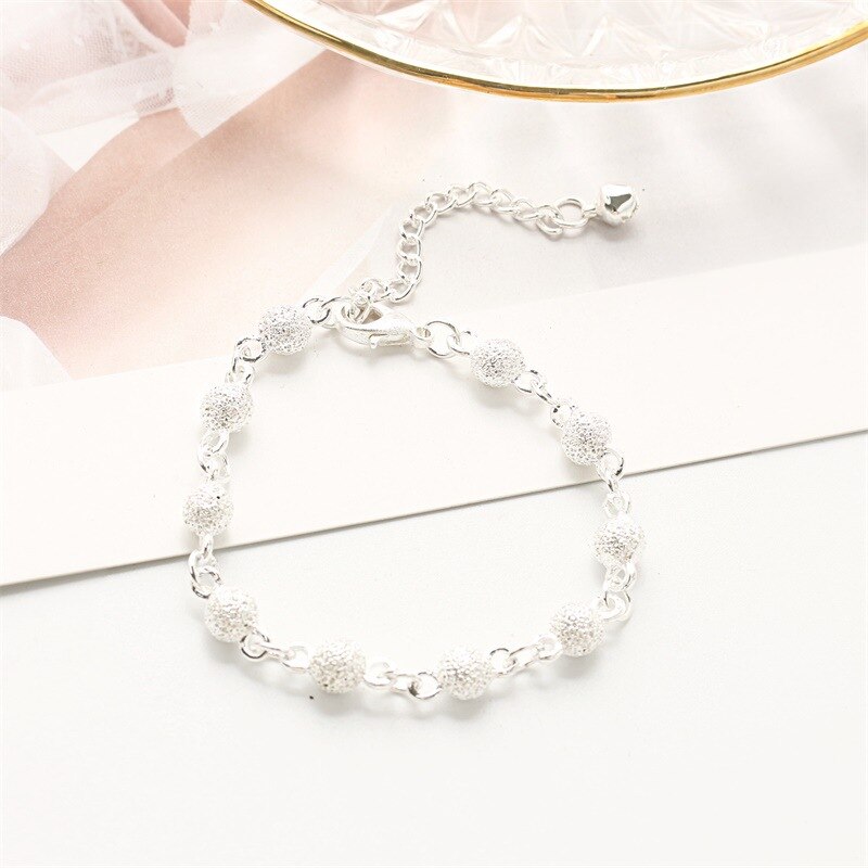 2021 New fashion harajuku braccialetti regolabili semplici perline placcate argento per decorazioni per ragazze accessori bracciale sulla gamba
