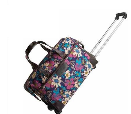 Reizen Trolley tassen Vrouwen wheeled Rolling tassen Carry Op Duffle Bagage tas met wielen koffer reistassen hand bagage
