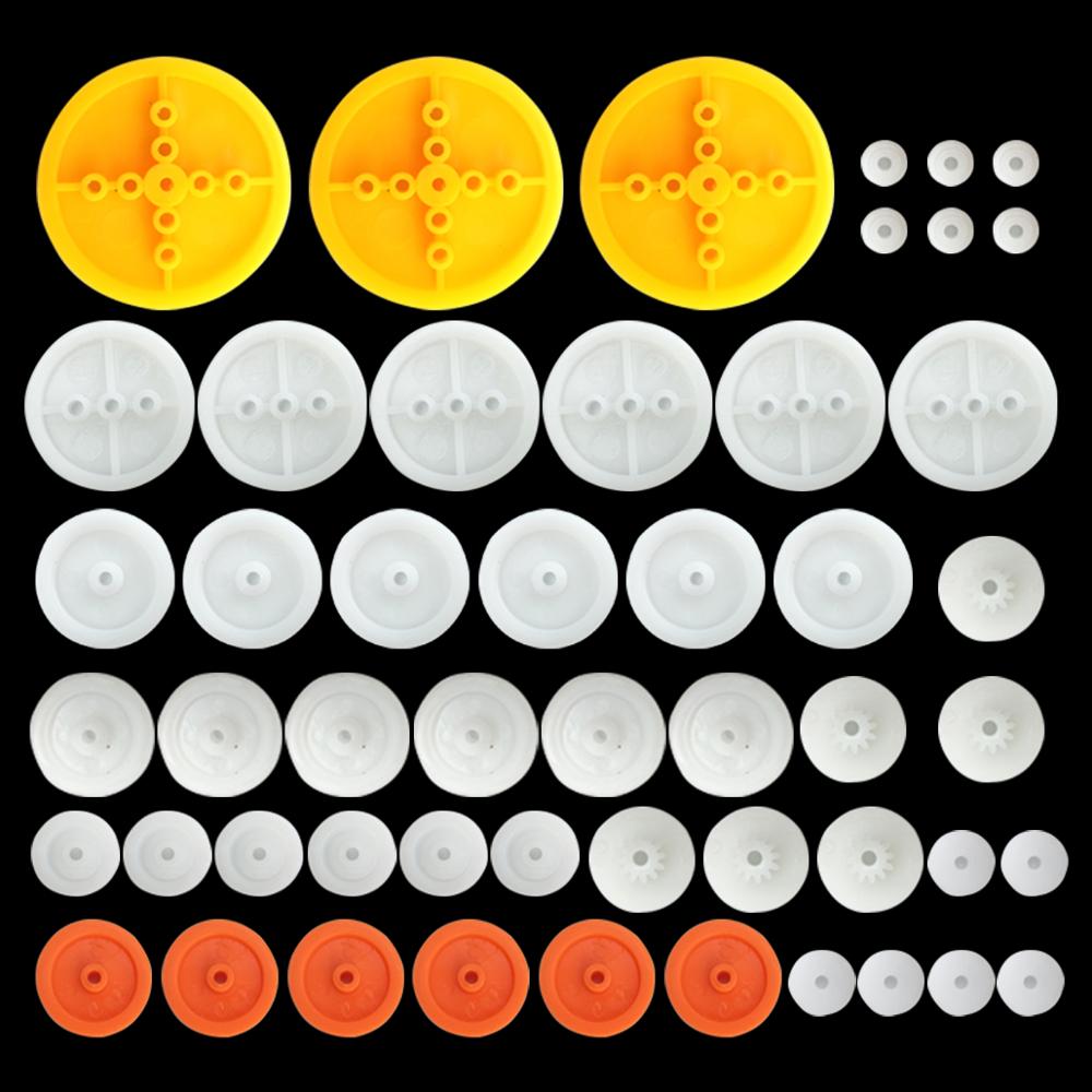 2mm Hole Plastic Belt Pulley Gears Combination Modulus Package Rubber Belts Band Plastic Model Accessories for DIY Robots Cars