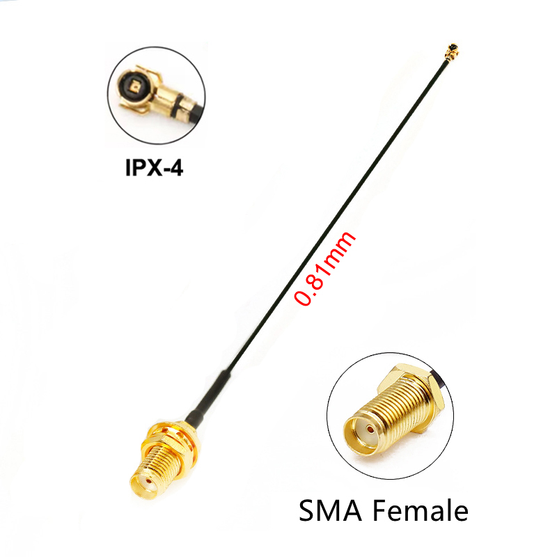 Cable Coaxial RG0.81mm U.FL IPX4 a RP-SMA hembra Pigtail 0,81mm MHF4 Cable de puente Coaxial RF para antena de enrutador WiFi: Lavanda / 1 P