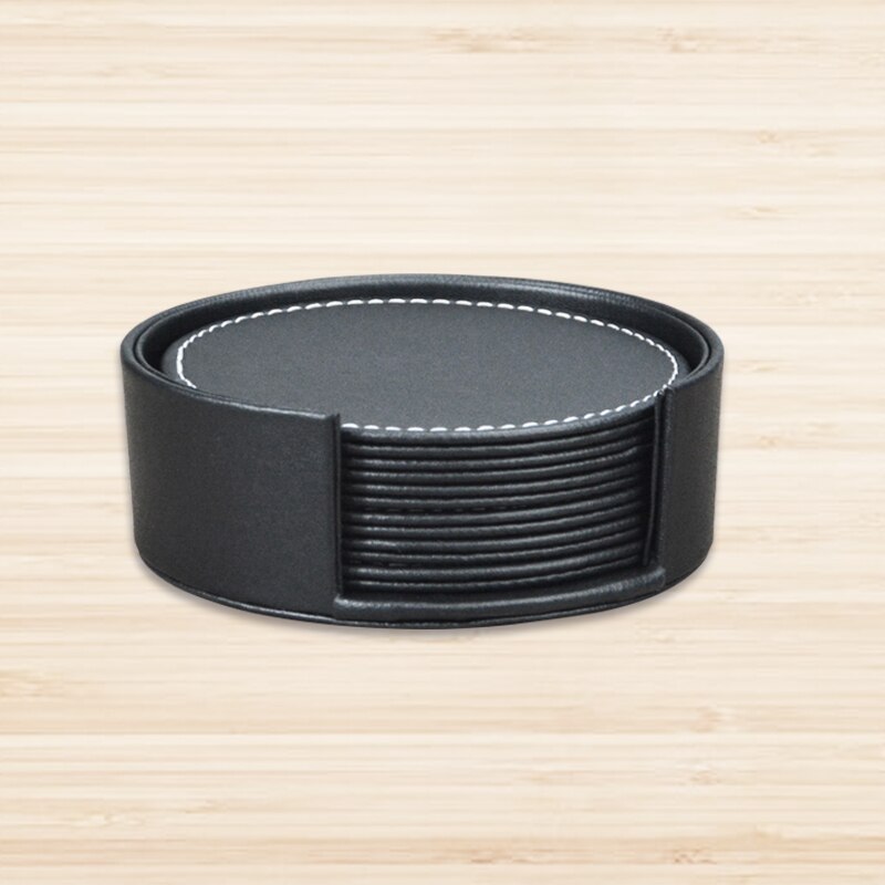 Pitebo 6 Stks/set Pu Innovatieve Ronde Lederen Thee Coaster Geïsoleerde Coaster Europese Stijl Thee Schotel Waterdicht Koffie Pad