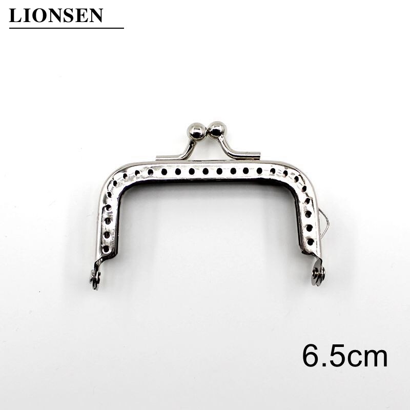 1 Stuk Glanzende Zilveren Vierkante Basic Metal Purse Frame Kus Sluiting Lock Diy Tas Accessoires 6.5/8.5/10.5/12.5/15/18Cm: 6.5cm