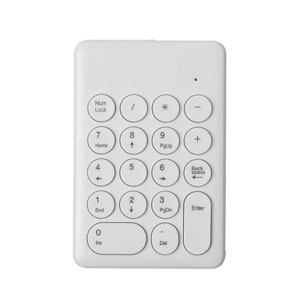 18 Toetsen Usb Draad Numeriek Toetsenbord Keyboard Mini Nummer Keycap Numpad 2.4G Wireless Keyboard Voor Laptop Desktop Pc Computer notbook: Wireless White