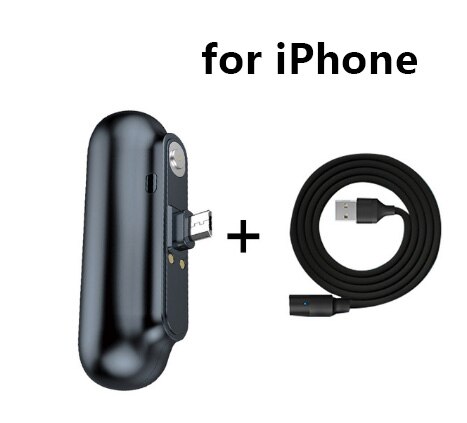 Portable Mini Power Bank Charger Charging Station Type-C And Micro USB Charging Head For Iphone XS/XS Max/XR Google Pixel 3 XL: black for iphone