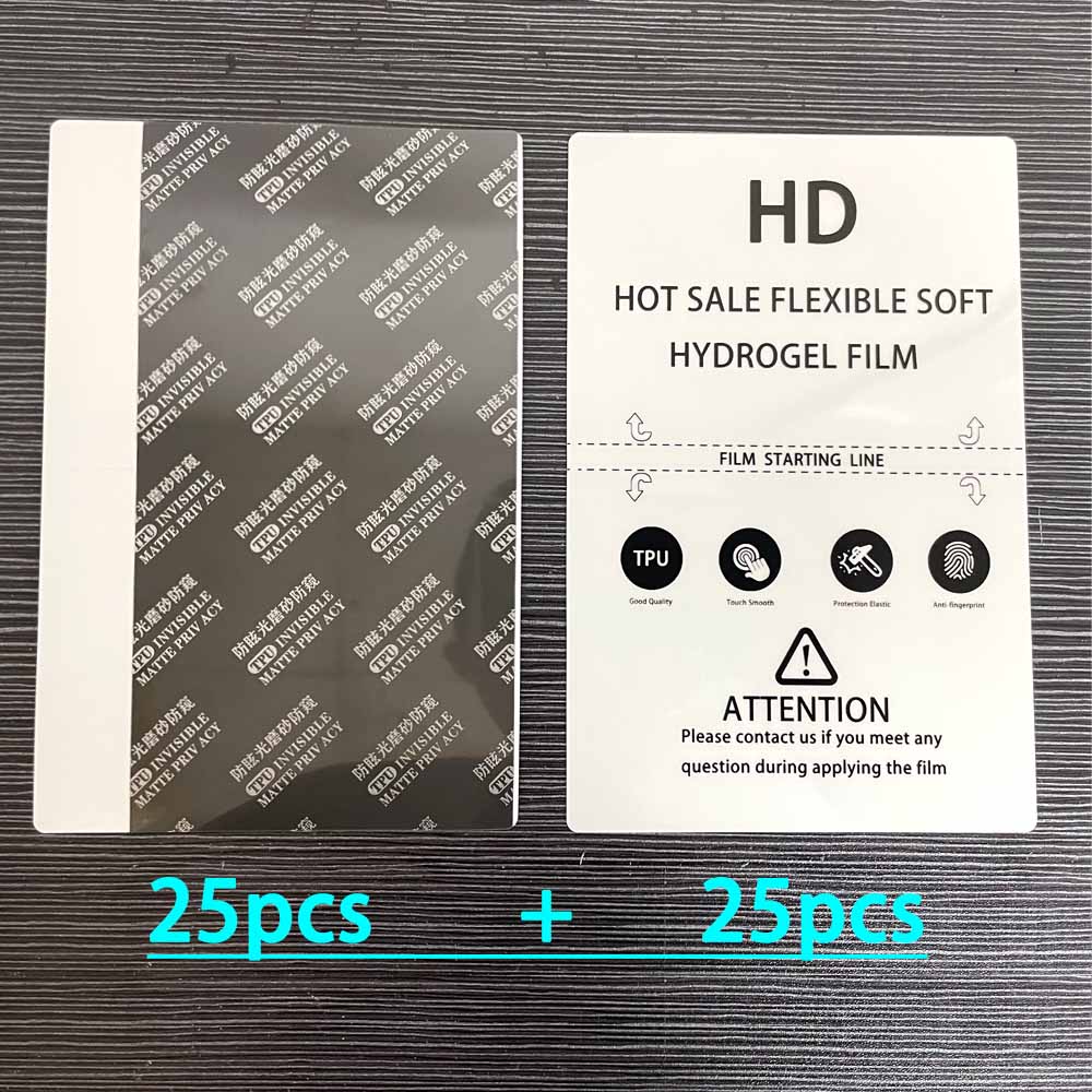 50pcs Hydrogel Film Privacy Screen Protector Matte HD Clear Sheet Anti-blue Ray Cellphone Movies for Auto Cut Machine Plotter: Matt White