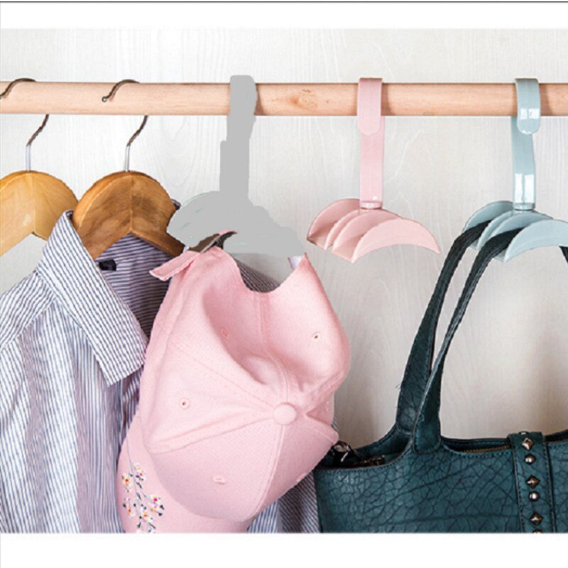 Elke hoek rotatie kast organizer staaf hanger handtas opslag portemonnee hangrek houder haak tas kledinghanger: Blauw