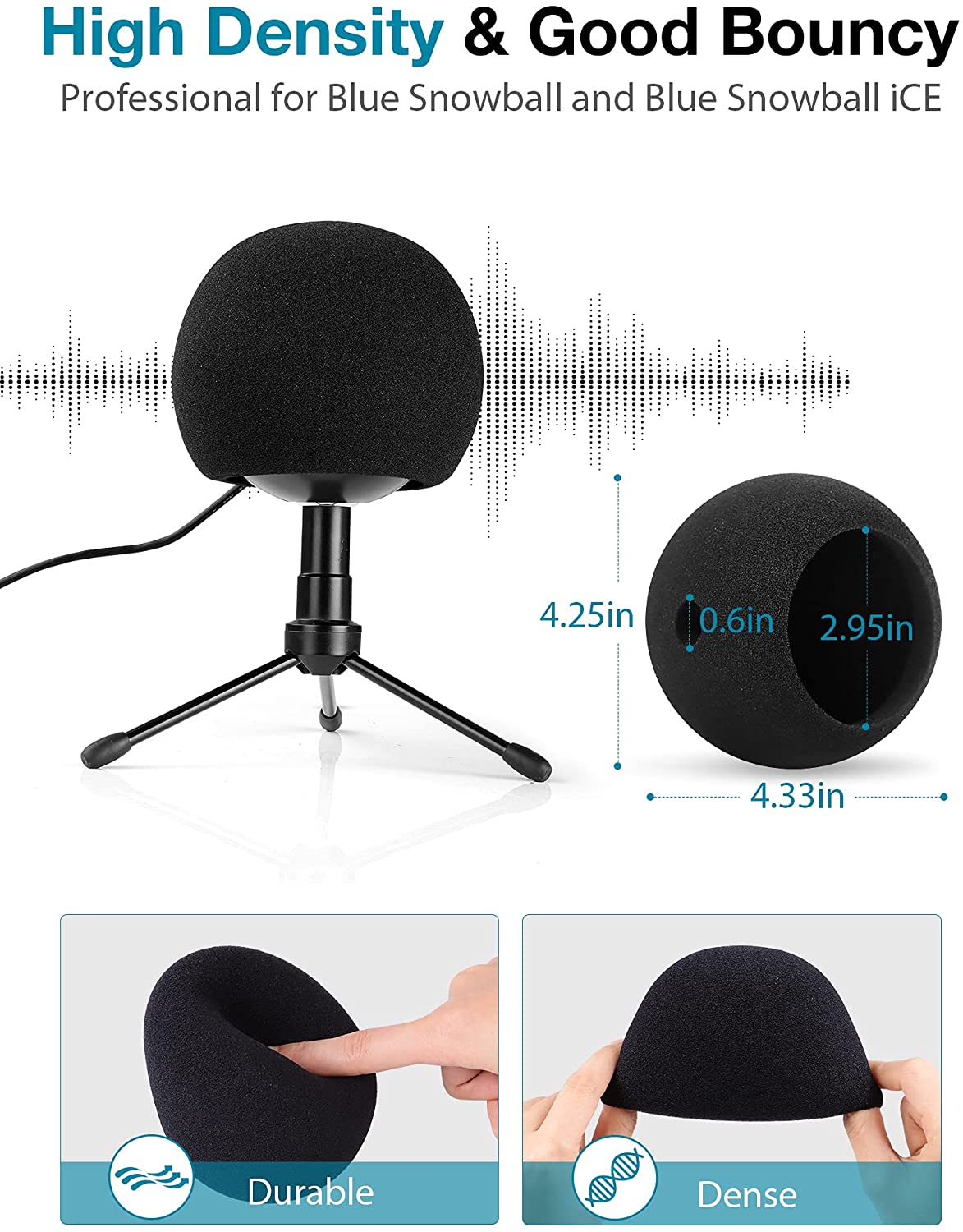 Adjustable Mic Stand for Blue Snowball and Blue Snowball iCE Suspension Boom Scissor Arm Stand with Microphone Windscre