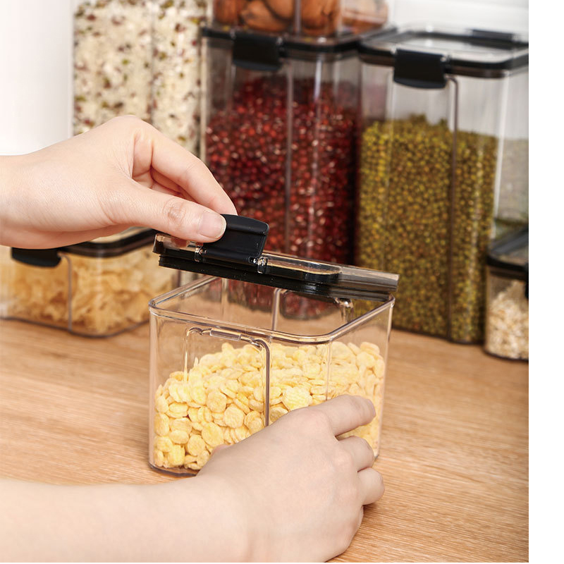 Transparent Sealed Jar Airtight Food Storage Containers Kitchen Organizer Storage Box for Spices grains beans Tank Bottle