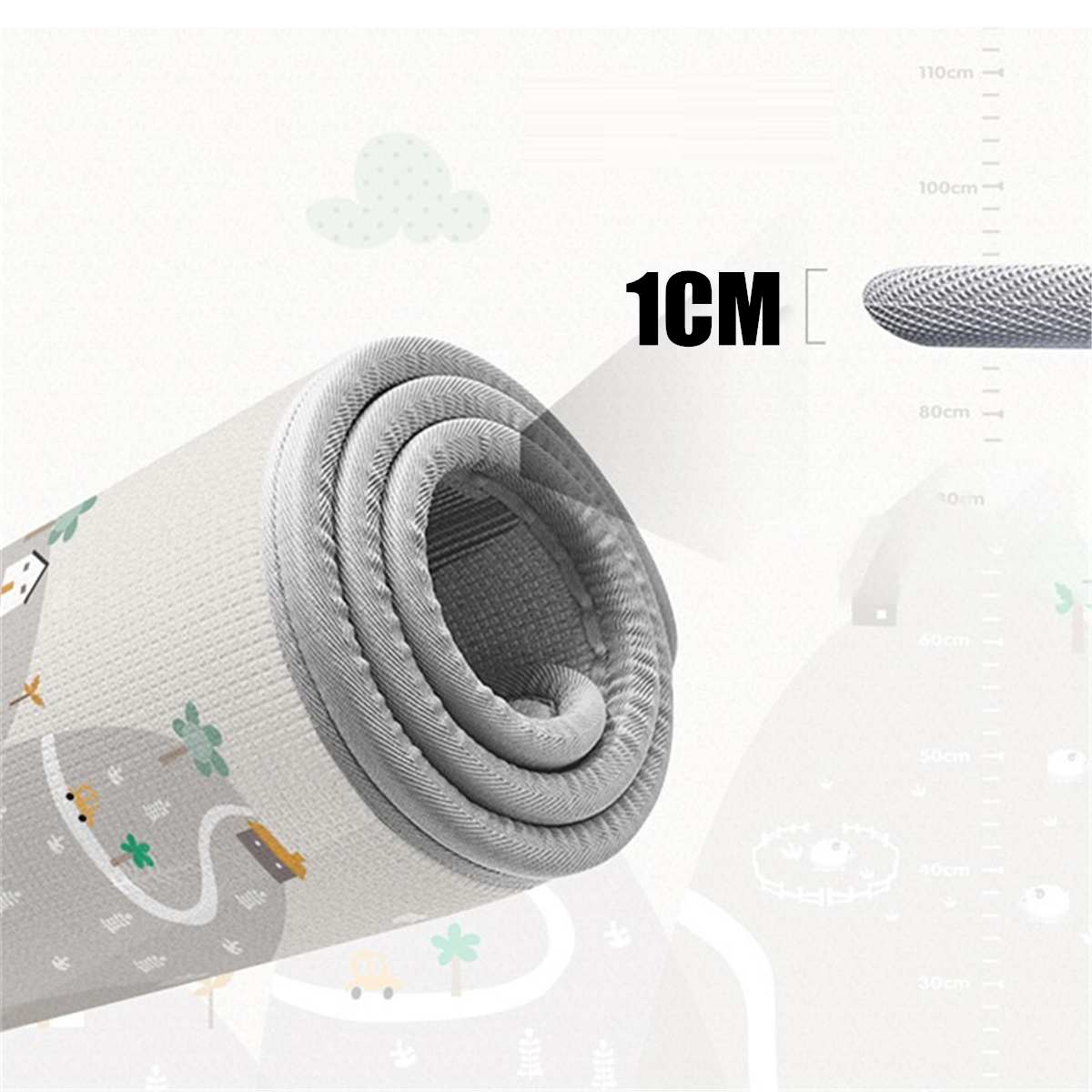 200x180cm LDPE Baby Crawling Play Mat Game Rug Children Carpet Cartoon Floor Cover Mat Carpet Foldable Non-Slip Playing Mats