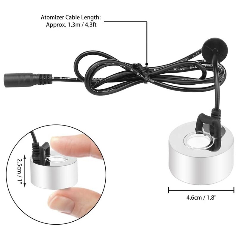 Ultrasonic Mist Maker Aluminum Mist Fog Maker for Water Fountain Pond Rockery Fish Tank Vase Birdbath 350Ml/H Mini 20mm