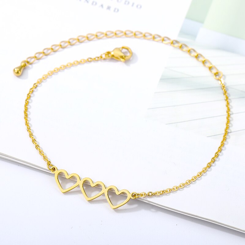 Klassische Herz-Förmigen Aushöhlen Anhänger Einstellbare Armbänder Für Frauen Edelstahl Charme Minimalistischen Mädchen Schmuck