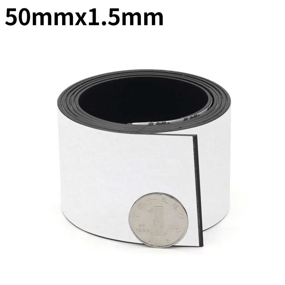 1 meter zelfklevende magneetstrip rubberen magneetband sterke flexibele magneetstrip voor koelkast fotoposters gratis snijden: Oranje