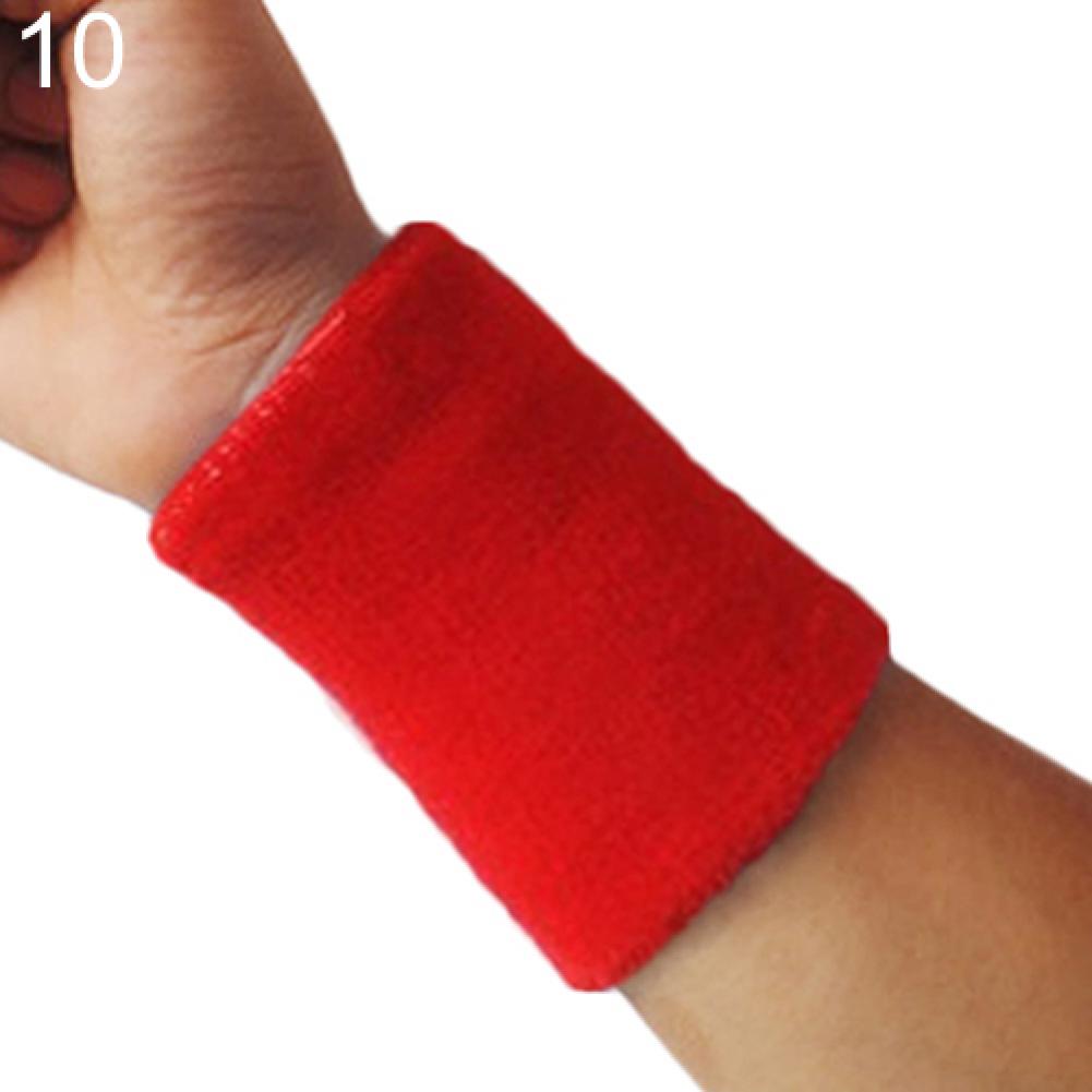 1Pc Armband Weichen Schnell Trocken Schweiß-absorbierende Sport Handgelenk Schweißband Tennis Squash Badminton GYM Basketball Armband: Rot