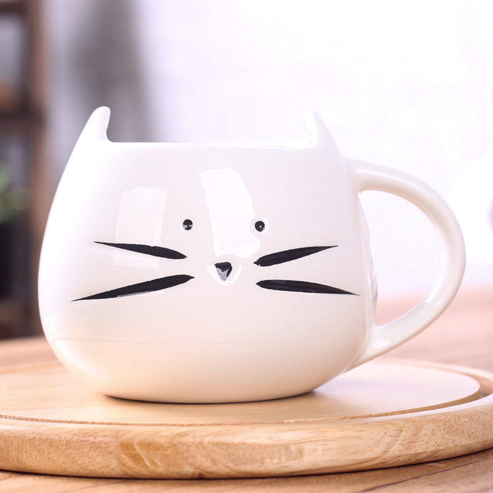Cartoon Cat Ceramic Coffee Mug For Home/Office Unique Ceramic Mug And Handle Practical 301-400ml