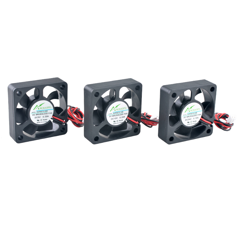 Industriell 50mm -axialfläkt –acp 5015 50 x 50 x 15mm multispännings  (5v/12v/24v) - kylfläkt för elektronik och kraftsystem