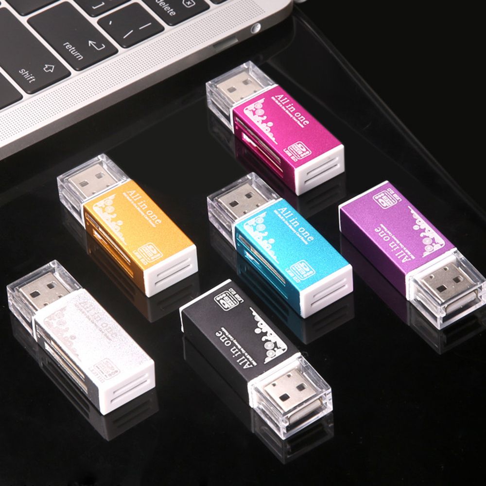 Kortlæser lille usb 2.0 multi hukommelseskortlæser adapter til micro sd sdhc tf  m2 mmc