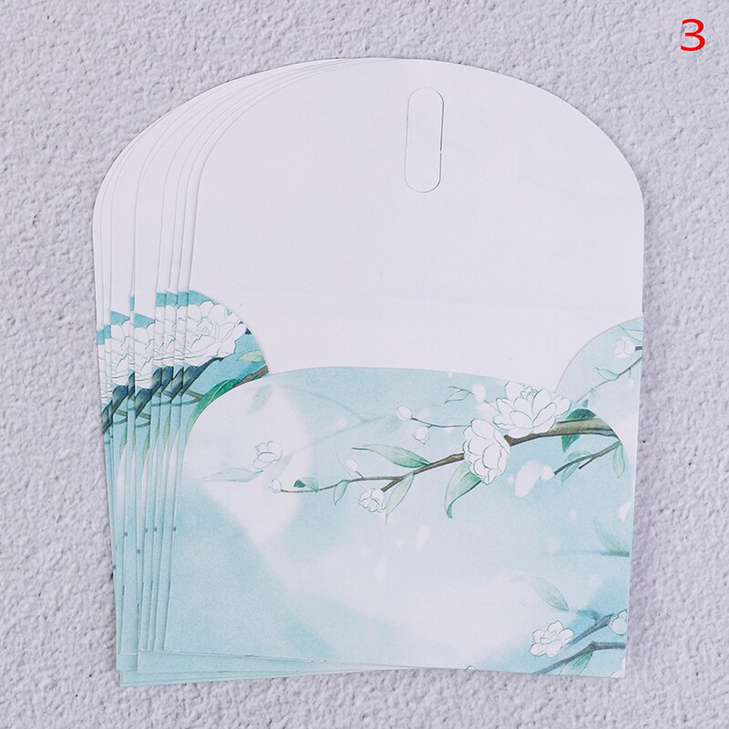 10 juegos de Sobres de papel con flores estilo chino clásico para cartas, papelería creativa, tarjetas postales de papel, tarjetas de papel, álbumes de recortes