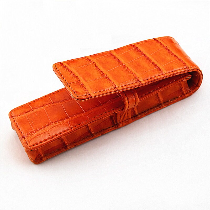 Twee pen verpakt Kraft pen zakken gescheiden door dubbelzijdig leer van pure-kleur briefpapier case: D