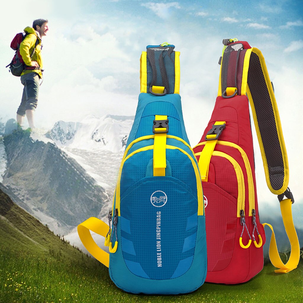 Men City Jogging Bags Nylon Bag Pack Travel Hiking Cross Body Messenger Shoulder Chest Bag Adjustable Shoulder Strap