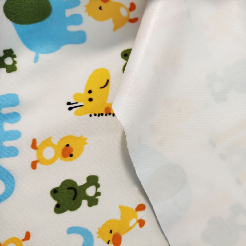 Tissu PUL en coton doux et imperméable de , avec film TPU respirant pour tapis à langer