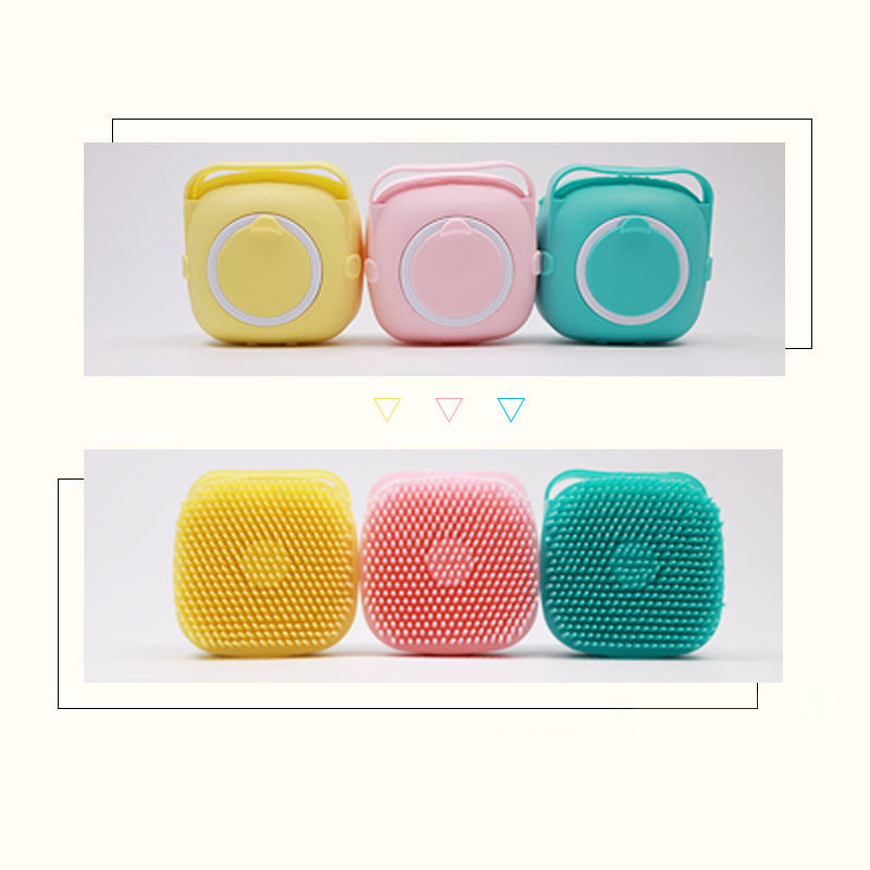 Brosse de bain multifonction en Silicone pour bébé et enfant, peut être installée avec un Gel douche, un shampoing, un masseur pour la peau sans douleur