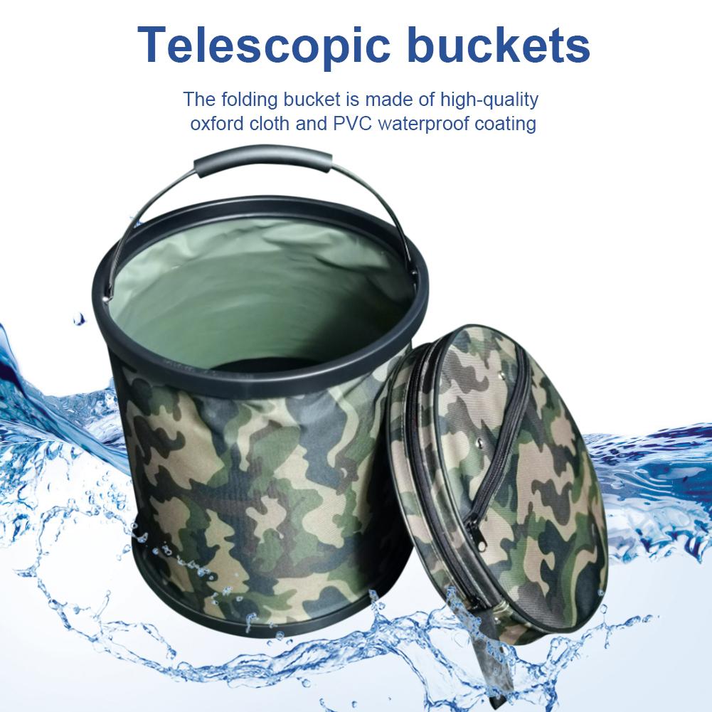 Thickened Car Wash Bucket Cleaning Tool Portable Camouflage Folding Telescopic Car Fishing Bucket Not Deformed Bucket