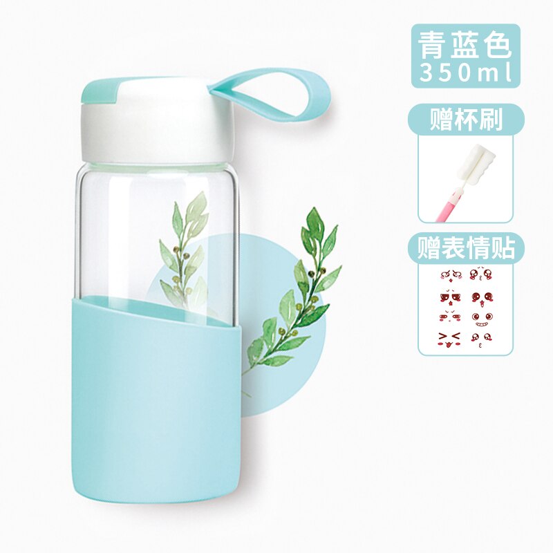 Summer Transparent Fitness Glass Cute Water Bottle Outdoor Cute Baby Eco Friendly Gym Portable Para Agua Drinkware BY50SP: style7
