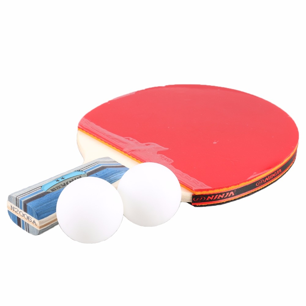 Carbon Fiber Table Tennis Racket Blade With Double Face Pimples-in Ping Pong Racket long handle with 2 balls 2002