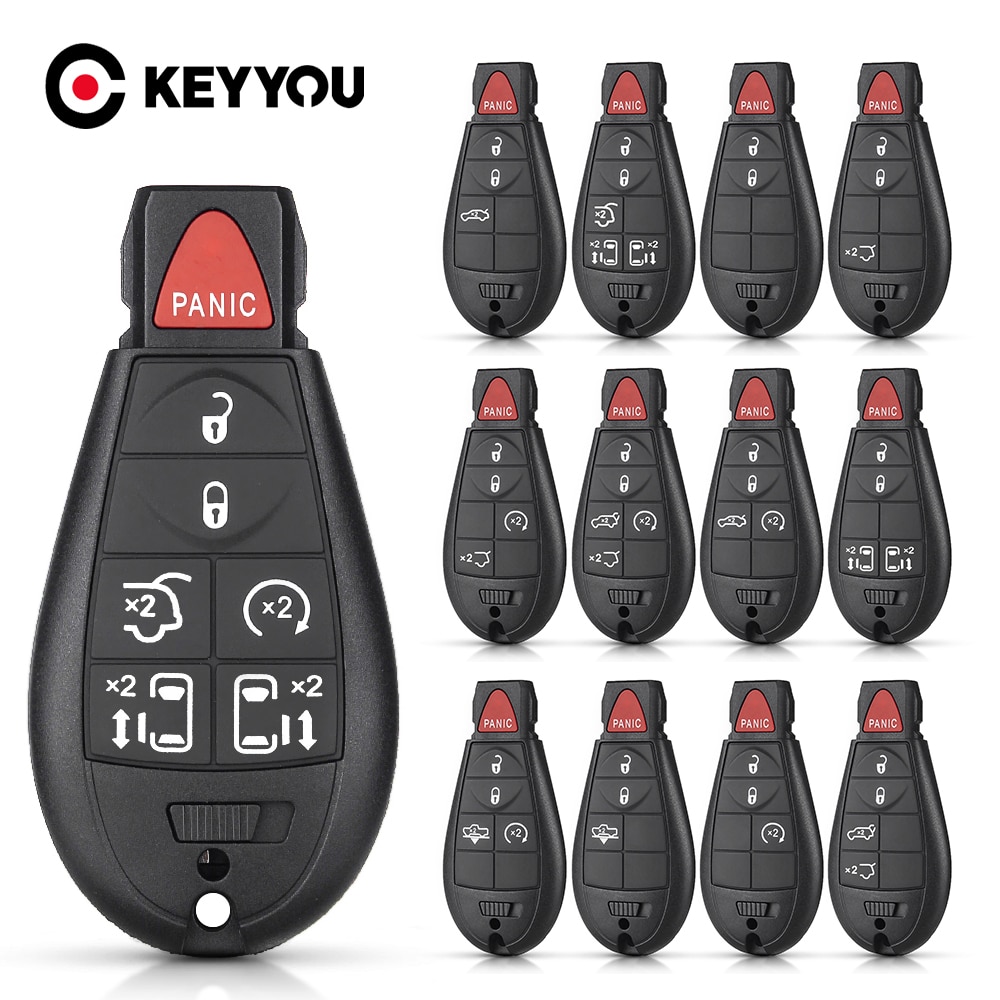 KEYYOU 3/4/5/6/7 Buttons Remote Smart Car Key Shell For Jeep Grand Cherokee Chrysler 300 Town &amp; Country Dodge Challenger Charger