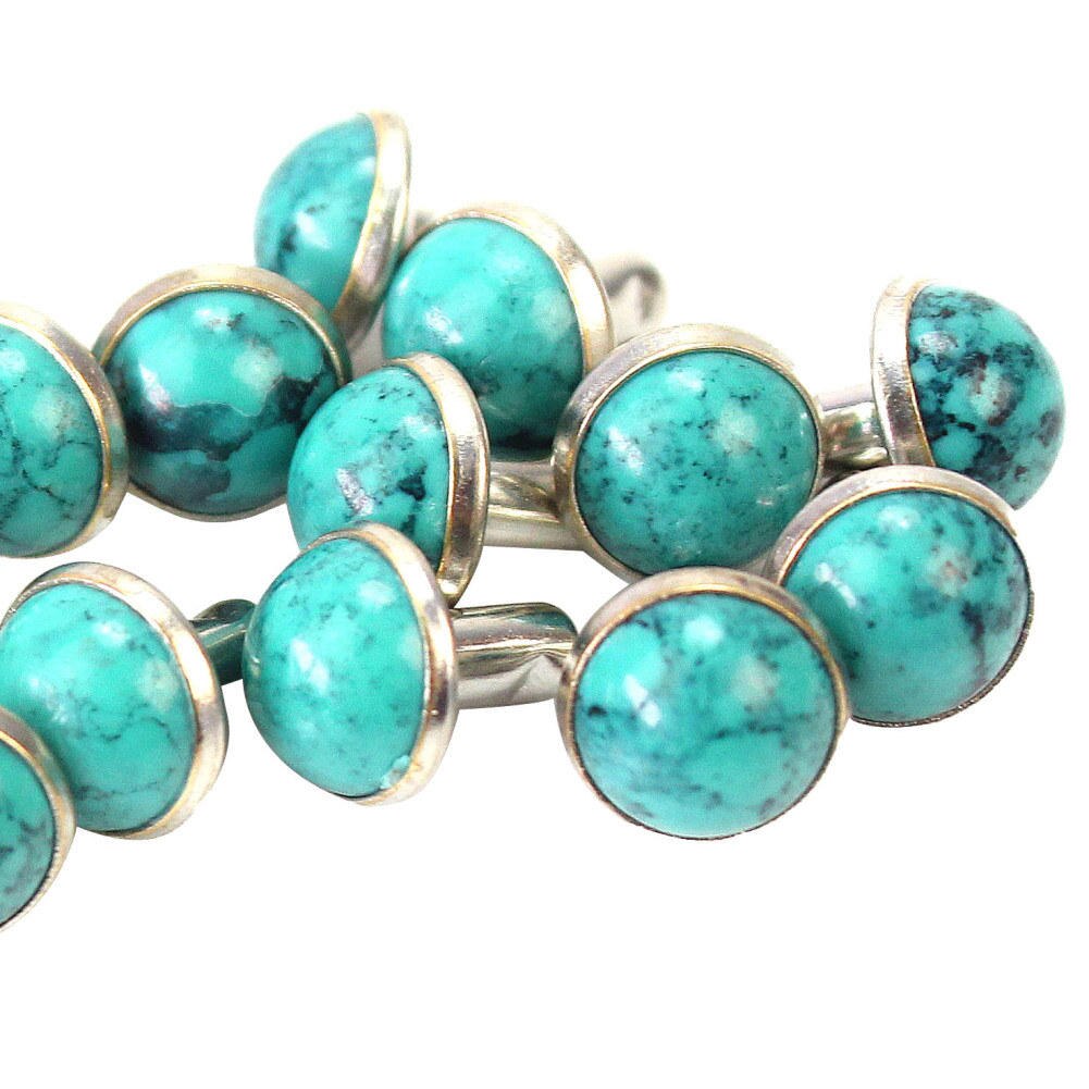 20 Pairs 8mm Turquoise Stud Spikes Decor DIY Metalen Klinknagels Punk voor Schoenen Tassen Jeans Kleding Garment Craft Supplies