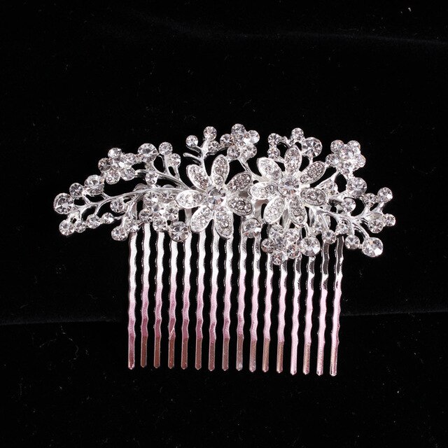 Peigne pour coiffure de mariée, magnifique accessoire de cheveux, à clips, bijoux avec perles, ornements de cheveux: 01-d