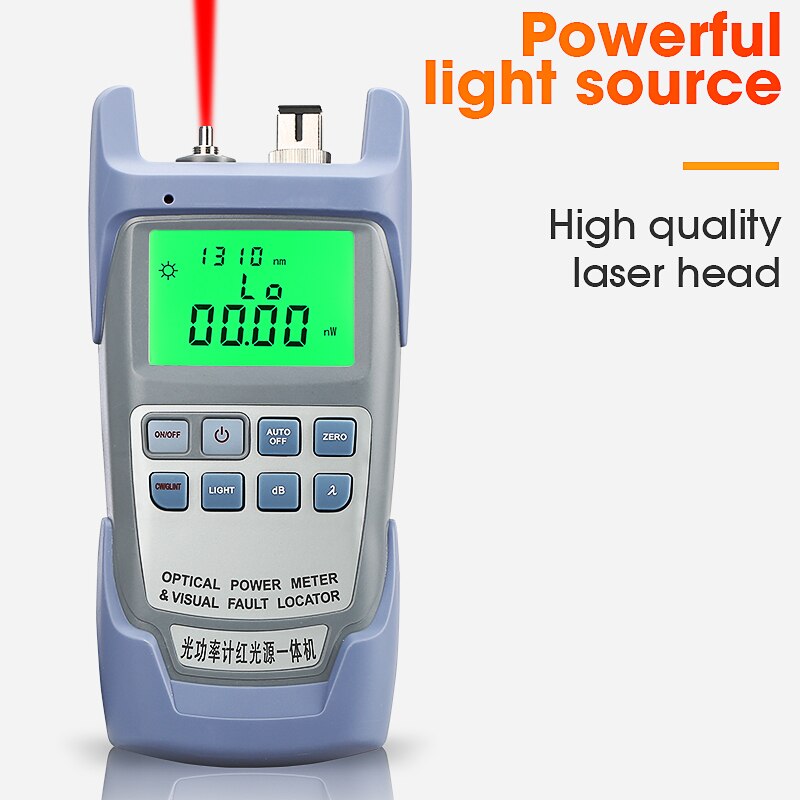 AUA-9A tudo-em-um medidor de potência óptica com localizador visual de falhas testador de fibra óptica 5km 10km 20km 30km vfl 1/10/20/30mw