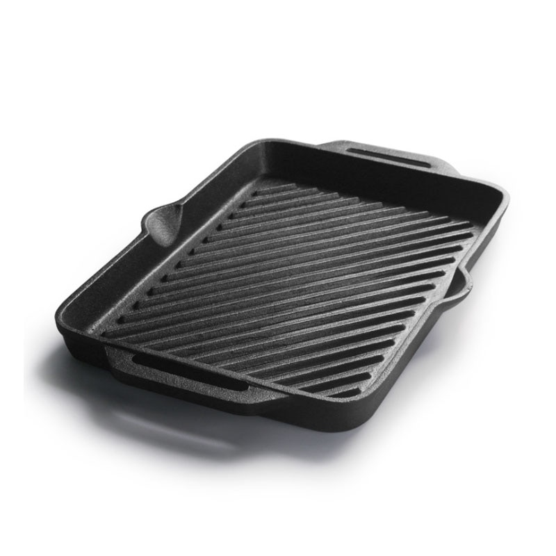 35*24 Cm Gietijzeren Pan Gietijzeren Grill Pan Rechthoekige Geribbelde Steak Ijzeren Plaat Verdikte Ongecoat Gietijzeren keukengerei