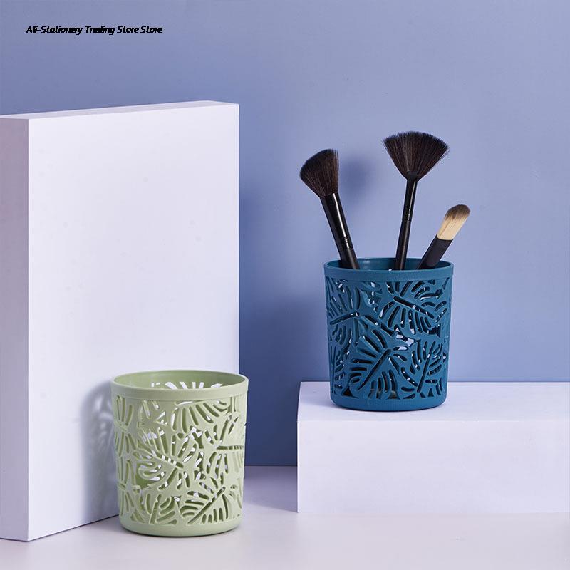 Porte-crayon et Pot en plastique, en dentelle, creux, pour brosse à fleurs, accessoires