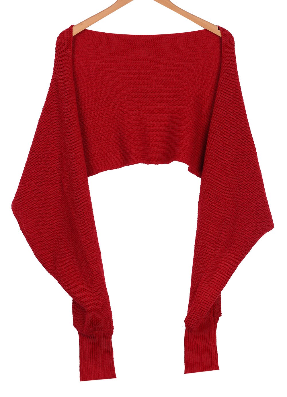 Solid Long Sleeve V-Neck Off shoulder Wrap Knitted Sweater Shawl Sweater Autumn Winter Casual Warm Outwear: Red