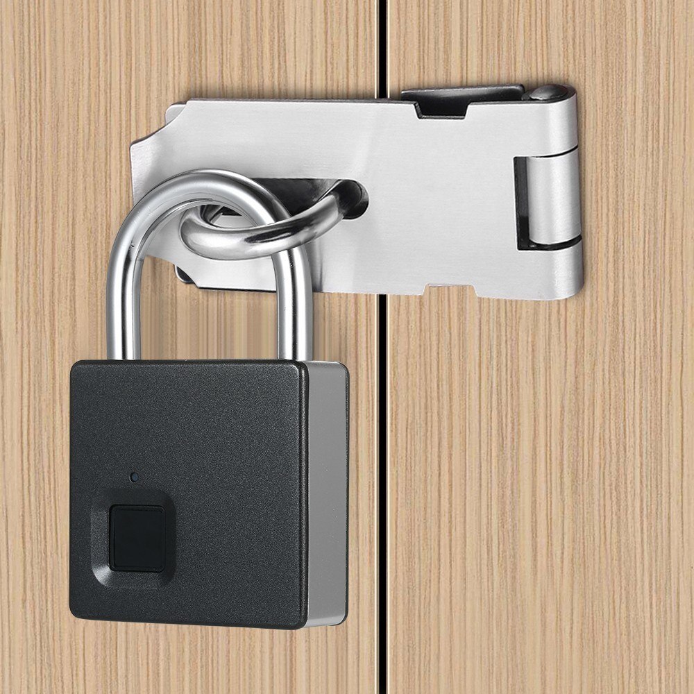 Smart Vingerafdruk Slot Usb Oplaadbare 10 Sets Vingerafdrukken IP65 Waterdicht Anti-Diefstal Beveiliging Hangslot Deur Garage Lock