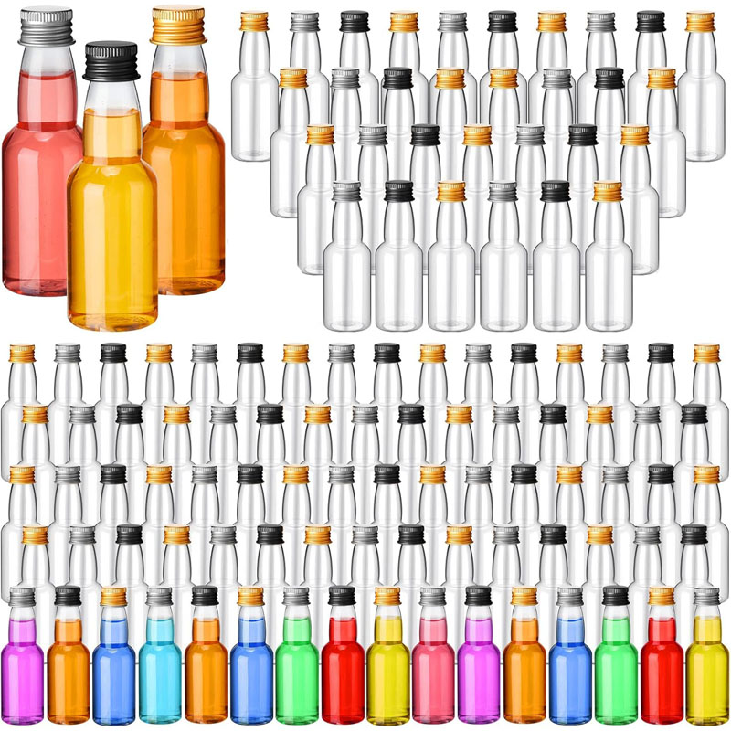 5Stck 30ml-150ml Leere Klare Kunststoff Mini Schnaps Flaschen Tragbare Nachfüllbare Trinken Container Für Saft wein Alkohol Hochzeit Party