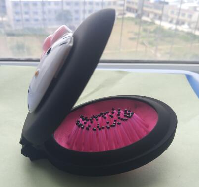 Licorne ou bonjour KT voyage brosse à cheveux peignes de Massage avec miroirs peignes de maquillage portables peignes de voyage style airbag peignes: KT pink