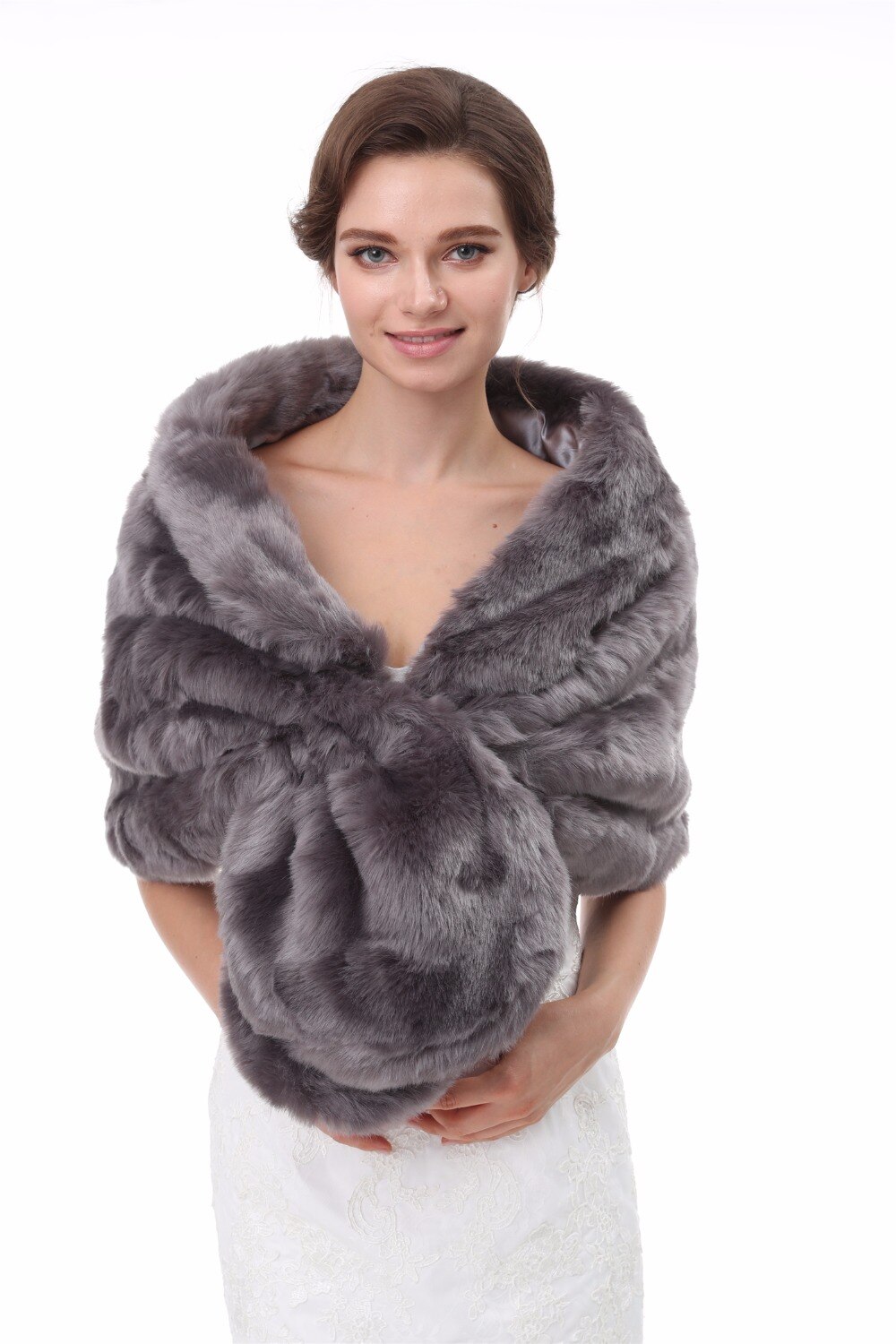 Janevini vinter fuskpäls wrap bolero svart bröllop brudsjal grå vit cape för brudar tillbehör mariage chales boda