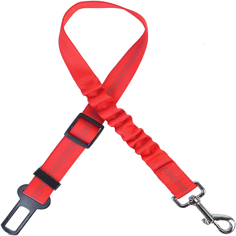 Pet Hond Kat Autogordel Puppy Leiband Hond Accessoires Verstelbare Demping Elasticsafety Touw Voor Hond Kat Dierbenodigdheden: Red