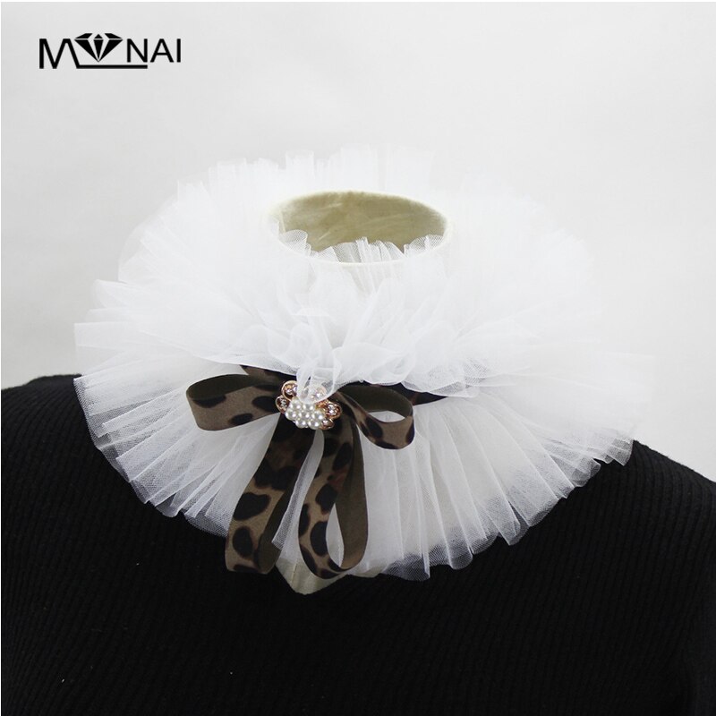Fest kostume klovnekrave vintage net mesh hals ruff aftagelige kraver vintage