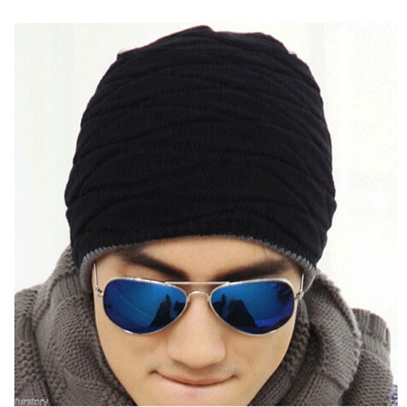 Unisex beanie vinter outdooor running cap menn kvinner strømpe hatt stripe strikket hiphop hatt mann kvinne varm ull cap vinter