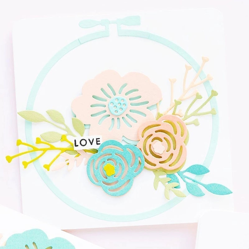 TAURU Long Stem Rose Flower Metal Cutting Dies For Card Making And Scrapbooking