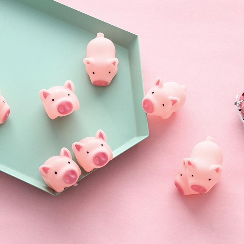 Juguetes Para Perros de 5cm, cerdo de goma chillón rosa, juguetes para mascotas, chirriante, para masticar, decoraciones para el hogar