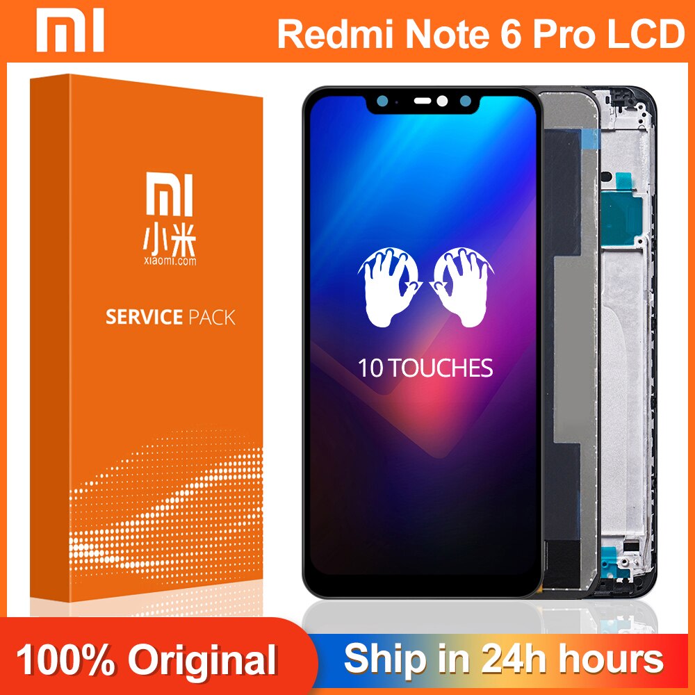 AAA for Xiaomi Redmi Note 6 Pro LCD Display with Frame Touch Screen Digitizer LCD For Redmi Note6 Pro Assembly