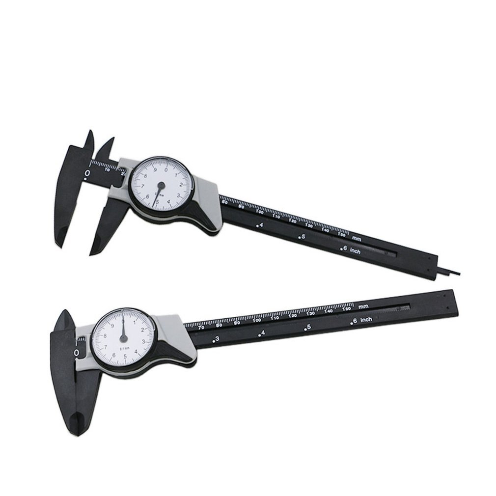 Calibrador de 0-150mm calibre a prueba de golpes Calibre Vernier plástico de alta precisión métrica herramienta de medición de calibre portátil
