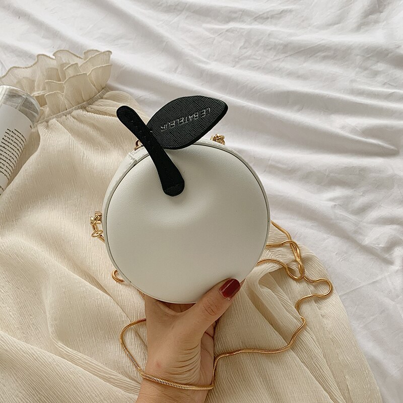 Mini Cherry Cross Body Bags Voor Meisjes Chain Schoudertassen Leuke Fruit Bag Pu Lederen Dames handtassen: white