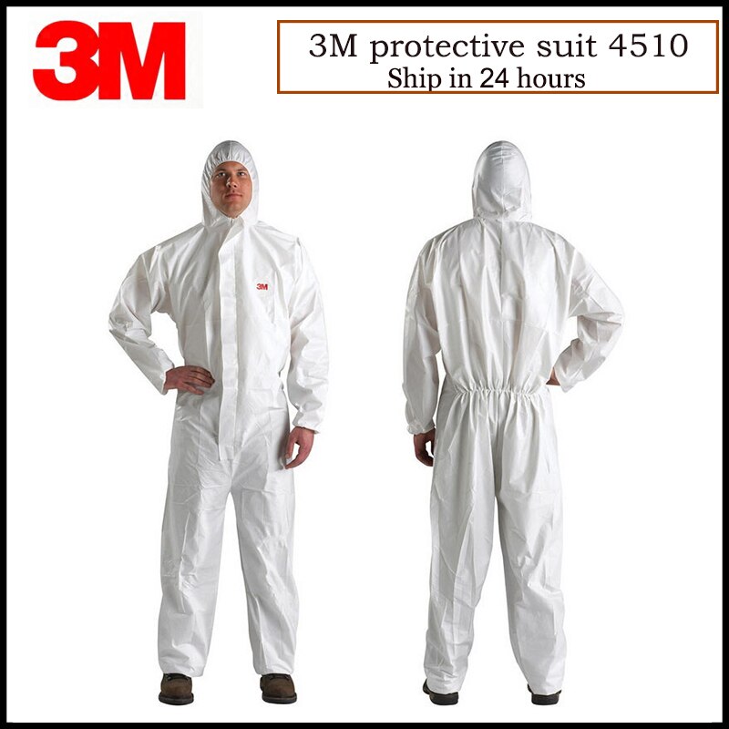 3M 4510 Veiligheid Kleding Chemische Wegwerp Beschermende Overall Hooded Pak Anti Deeltjes/Limited Vloeibare Chemische Splash LT074