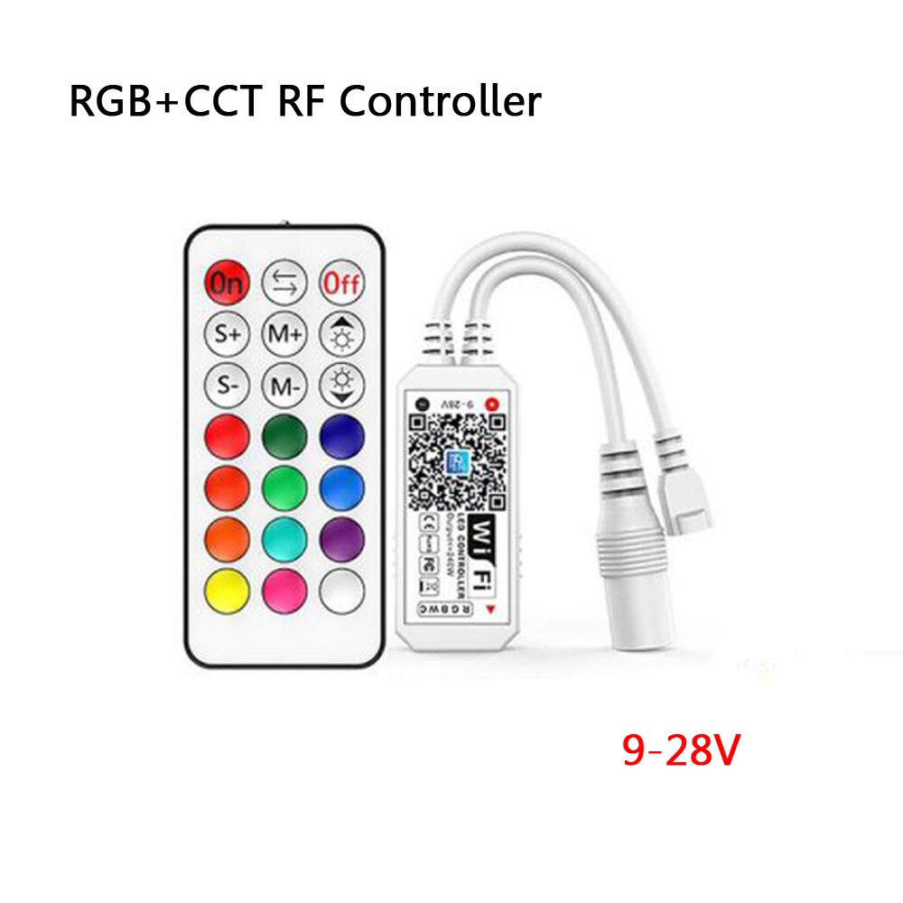 Contrôleur de voix USB rvb RGBW RGBWW Led Wifi contrôleur pour 5050 2835 WS2811 WS2812B led bande magique minuterie de musique à la maison DC5/12/24V: 21key RF RGBCCT Wifi
